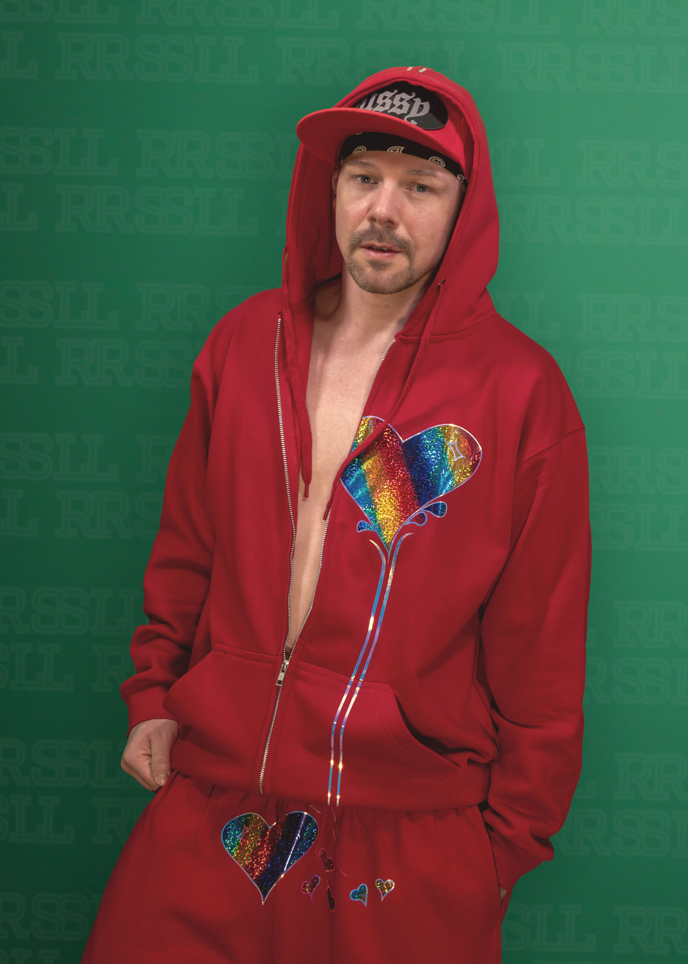 Red HEARTSIN, Hoodie - RRSSLL
